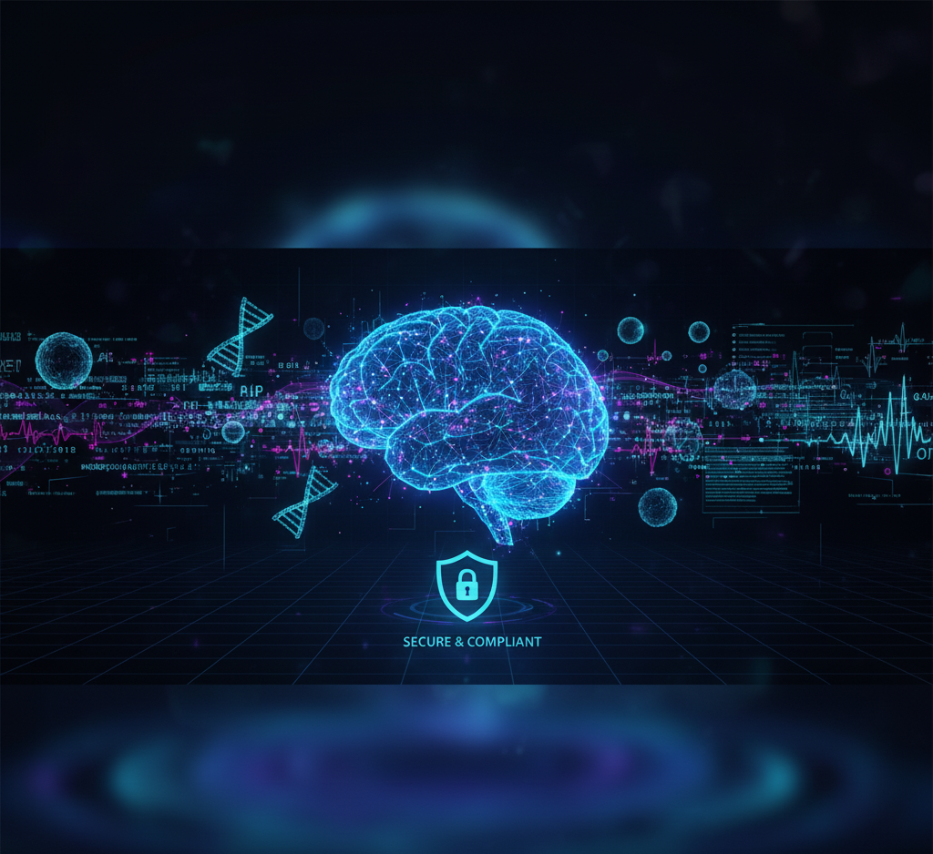 An illustration of an AI brain processing information